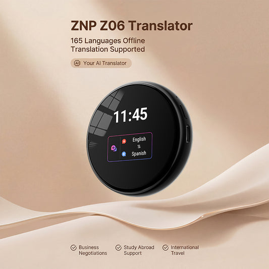 ZNP Z06 Smart Wearable AI Language Translator Real Time in 165 Languages